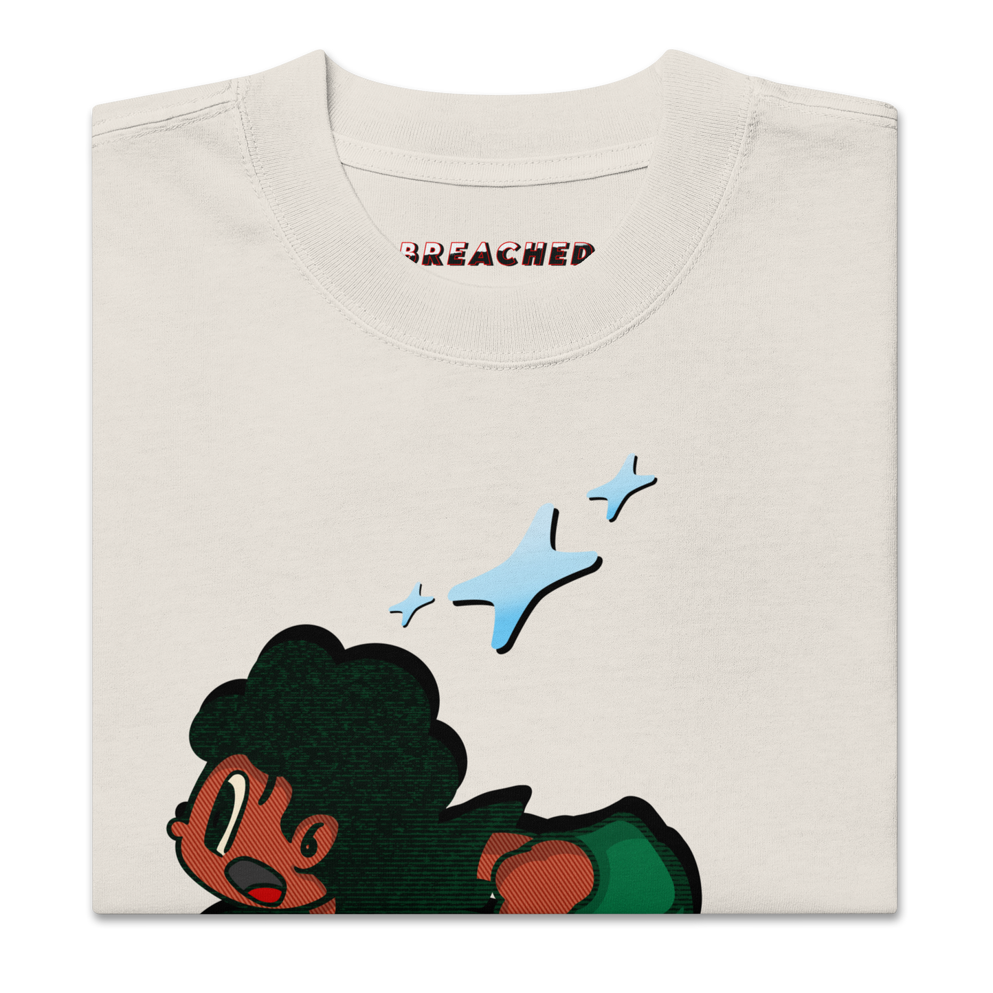 AFRO BOY V1 OVERSIZED TEE IN CREAM